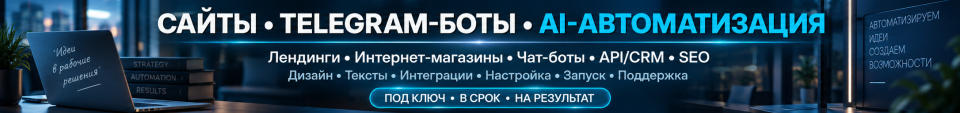 Баннер OlegDigitalLab из профиля Kwork: сайты, Telegram-боты, AI-автоматизация